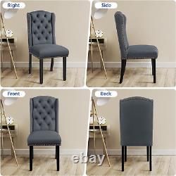 Yaheetech Set of 2 Dining Chairs Upholstered Dining Chairs Button Tufted Dining